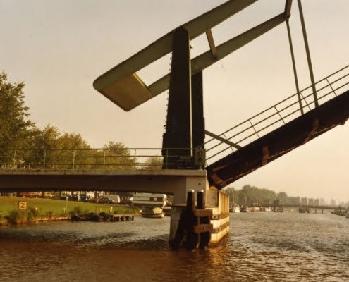 Open brug over de Urkervaart Nagelerbrug 1987