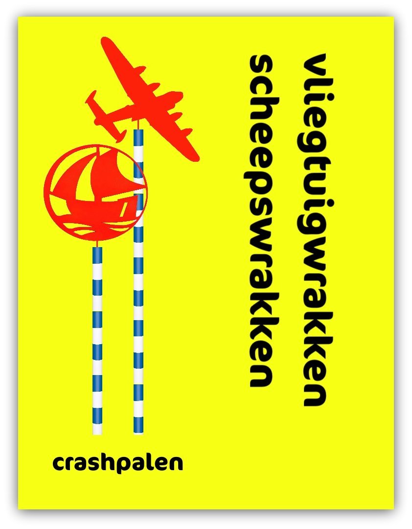 Crash locaties vliegtuigwrakken en scheepswrakken Flevoland (crashpalen)