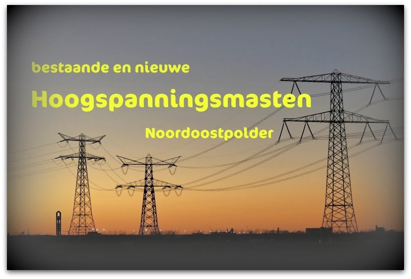 waar lopen de hoogspanningsmasten door de polder. 330 kVolt, 220 kVolt en 110 kVolt.