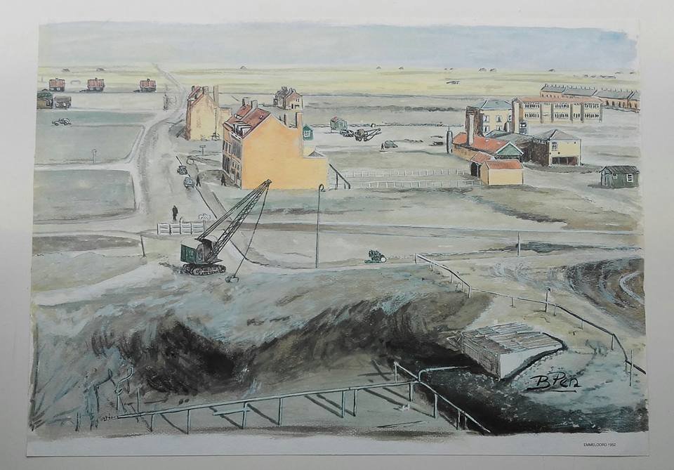 Aquarel-van-Ben-Pen-Het-centrum-van-Emmeloord-en-de-Leeuwenbrug-in-aanbouw-1952.jpg