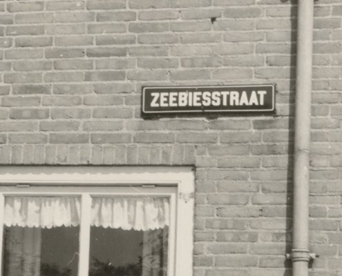 Naambordje van de Zeebiesstraat 1953